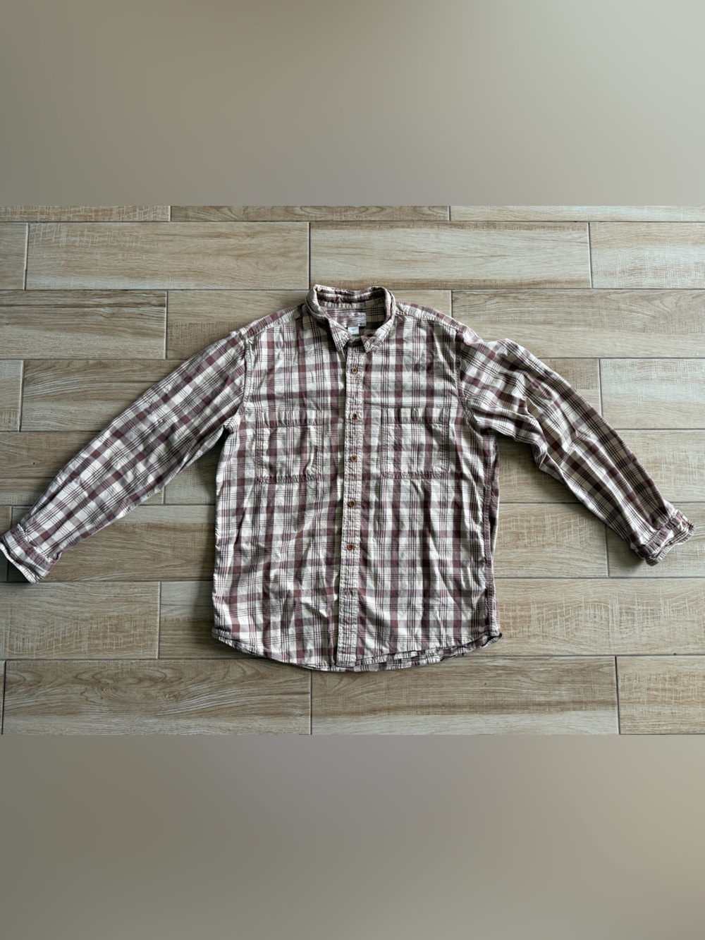 Filson Vintage Longsleeved Work Shirt XL Brown Plaid Cotton - Read Description